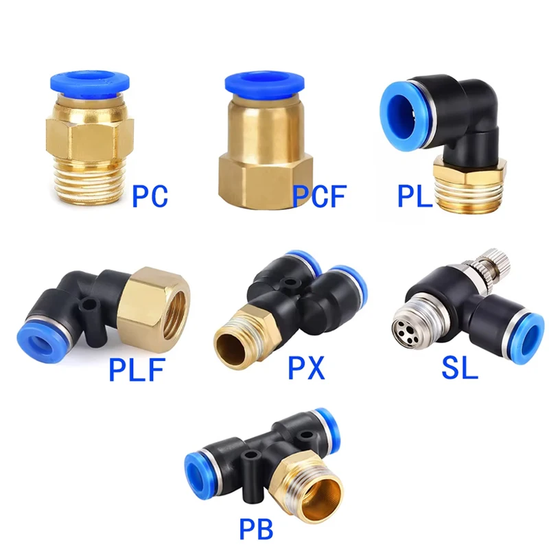 Compression Fitting Brass - 1 Buah Konektor Cepat Pneumatik PCF
